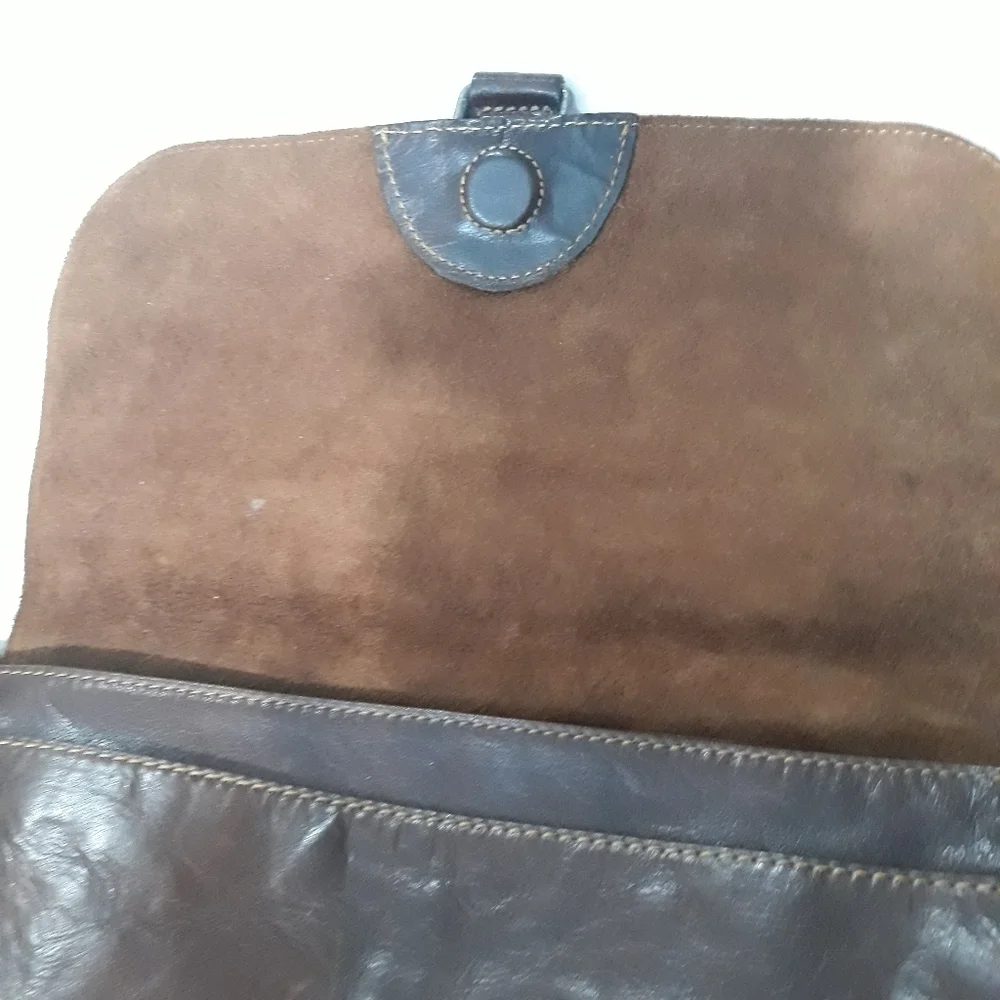 Jack Georges Vintage Genuine Leather Classic Brown Messenger/Crossbody Bag